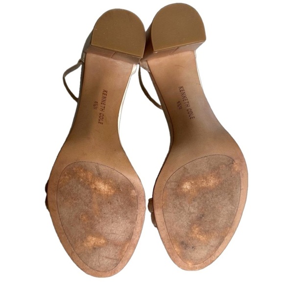 Kenneth Cole Lex OpenToe Block Heel Ankle Strap Sandals Champagne/Gold shoes 6.5 - Picture 8 of 8